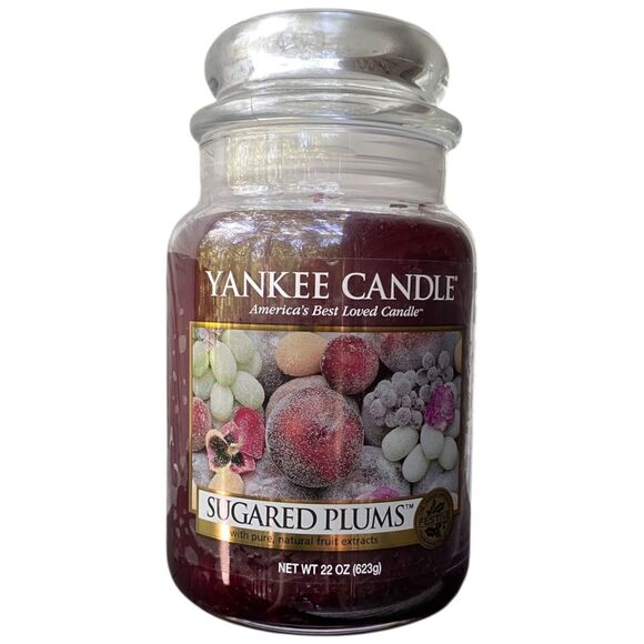 Yankee Candle Sugared Plums 22 oz Black Band Housewarmer Jar Candle Rare HTF - Picture 2 of 9